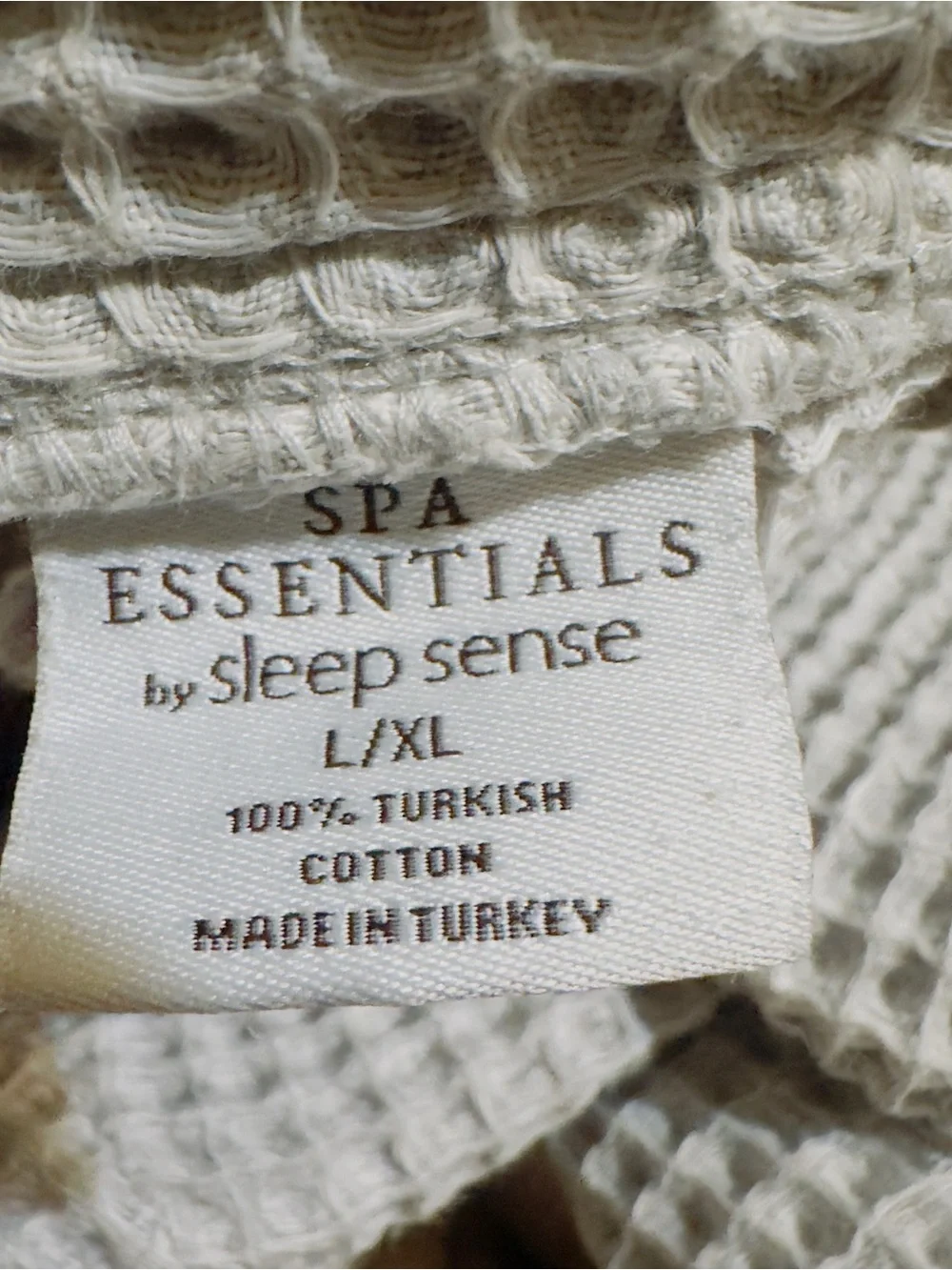 Spa Essentials by Sleep Sense Bath Robe - 100% Turkish Cotton - L/XL